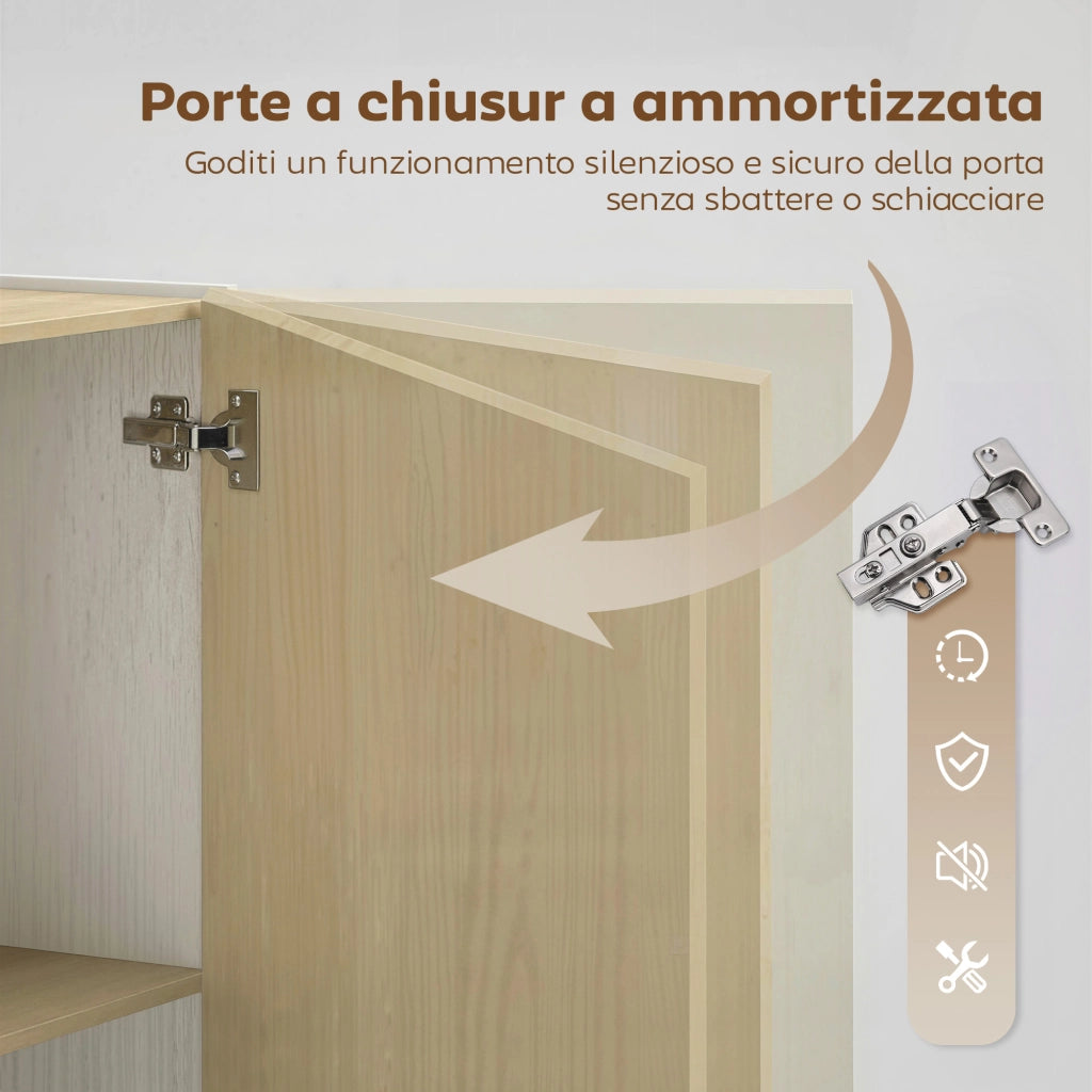 Credenza ¨C Minimal ¨C Bianco e Legno 120x40x90