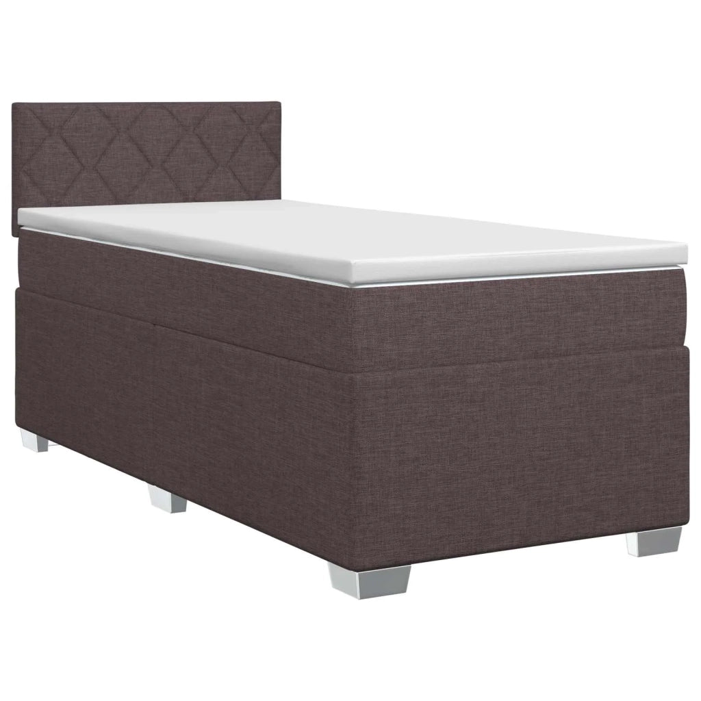 Letto box spring con materasso Marrone Scuro 90 x 190 cm 3450379