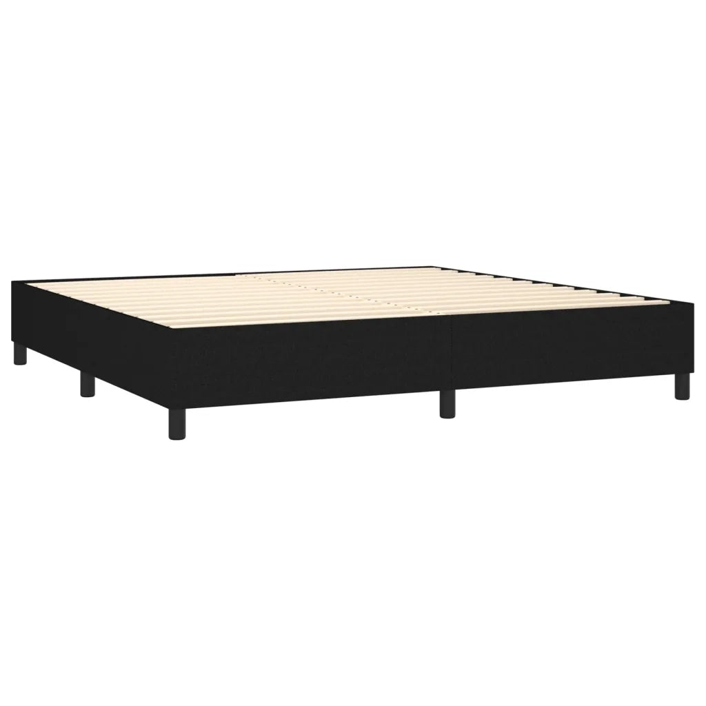 Letto a Molle Materasso e LED Nero 200x200cm in Tessuto 3138263