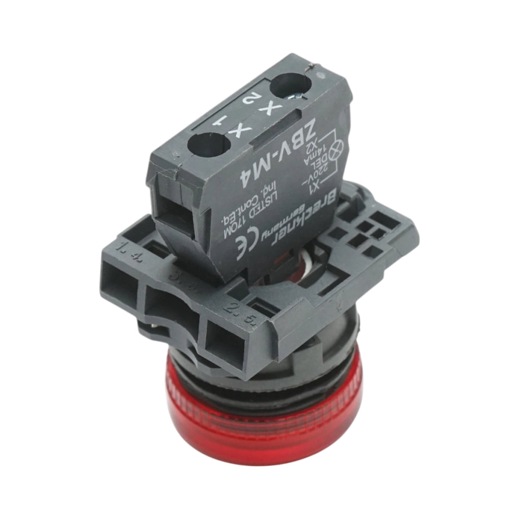 Indicatore di segnale LED rosso 220V, 14mA, TB5 Breckner Germany