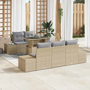 Set di divani 6 pcs Beige e Grigio Chiaro polyrattan 3349096