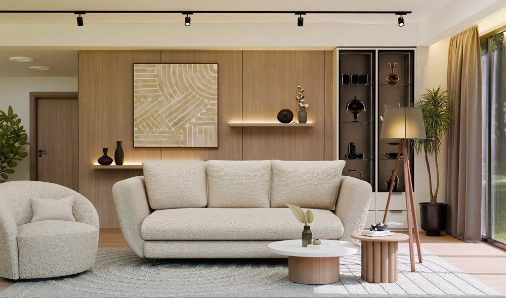 Divano SARIS beige gamba nero
