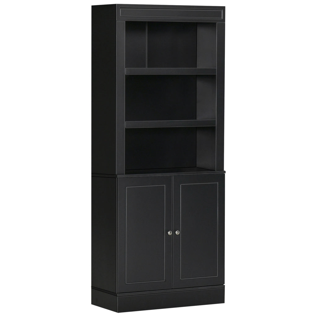Credenza ¨C Minimal ¨C Legno con ripiani regolabili e ante, nero
