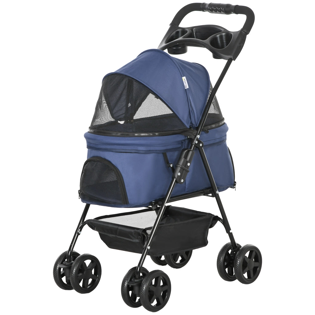 Casetta per Cani con Ruote e Finestre ¨C Minimal ¨C 67x45x96 Blu