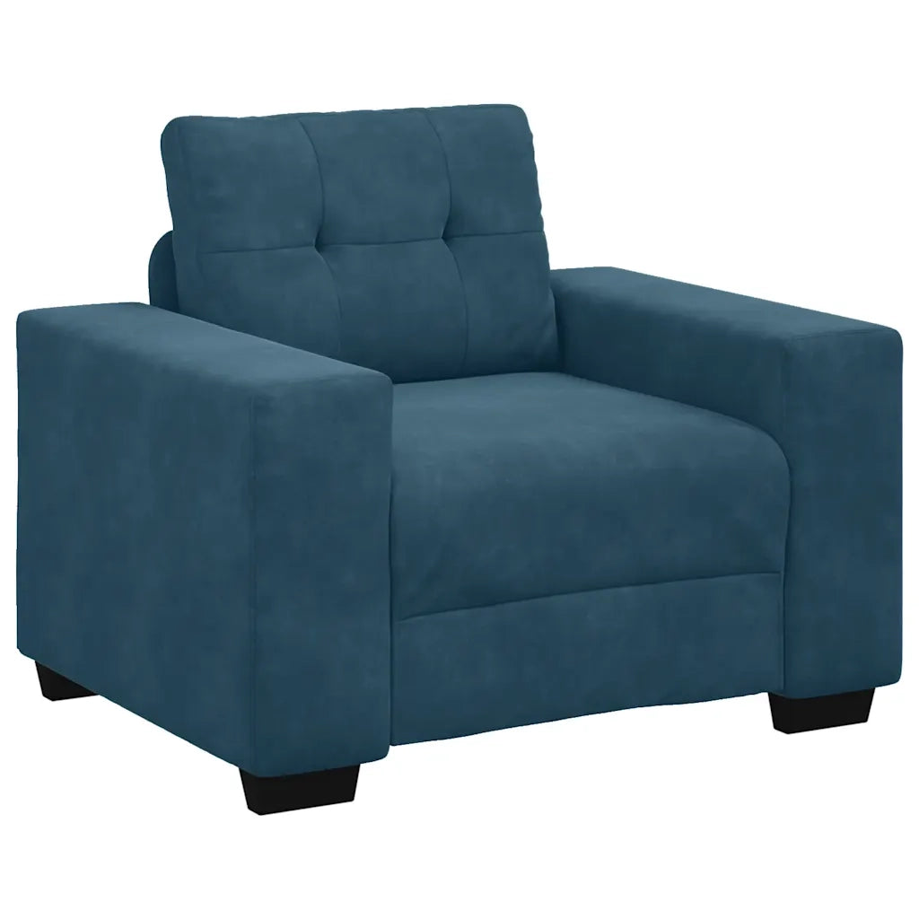Divano-Poltrona-Sofa Relax-Divanetto Sedia Blu 60 cm Velluto 771873