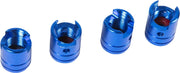 Set 4 tappi copri valvola ring  con anello blu universali