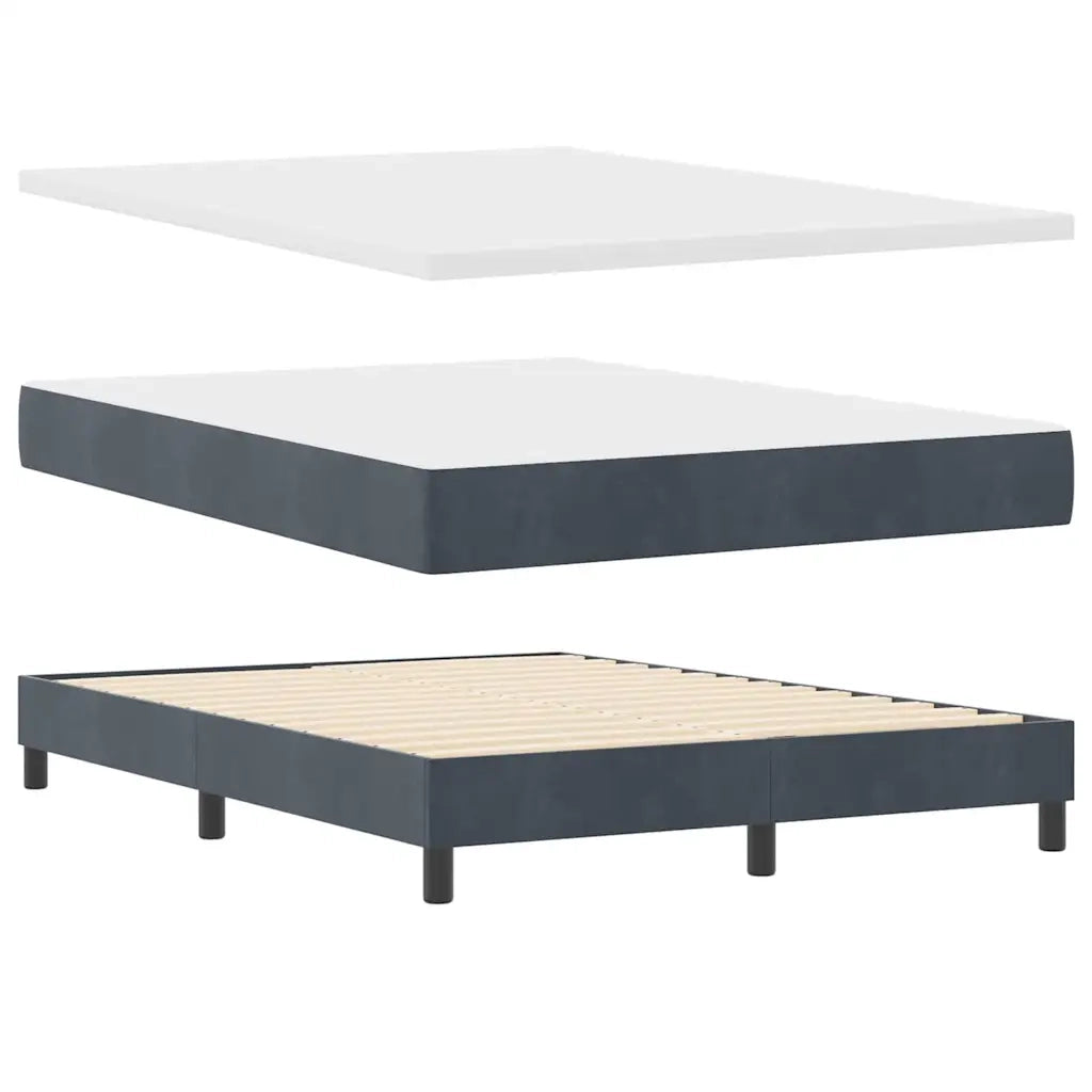 Letto a molle con materasso Grigio scuro 160 x 200 cm Velluto 3339183