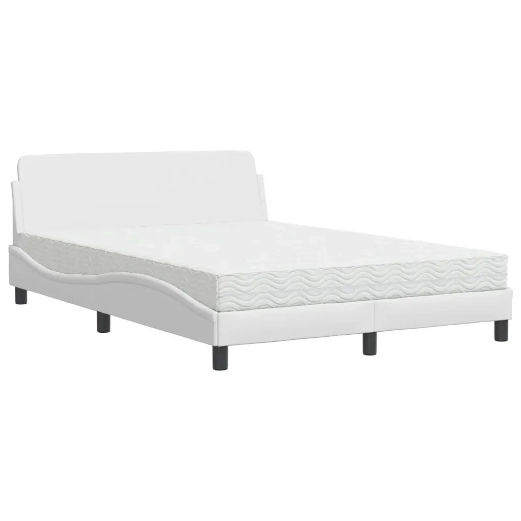 Letto con Materasso Dover Bianco 140x200 cm in Similpelle