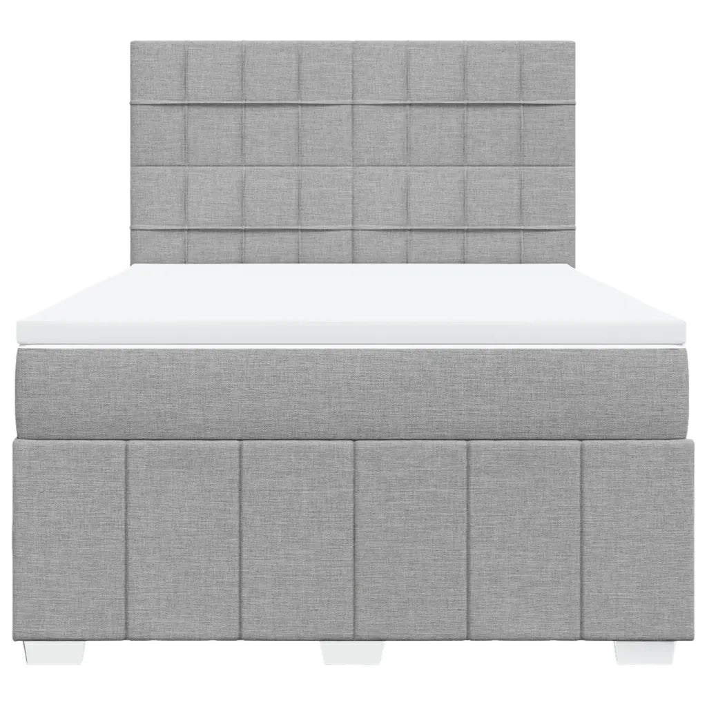 Giroletto a Molle con Materasso Grigio Chiaro 160x200cm Tessuto