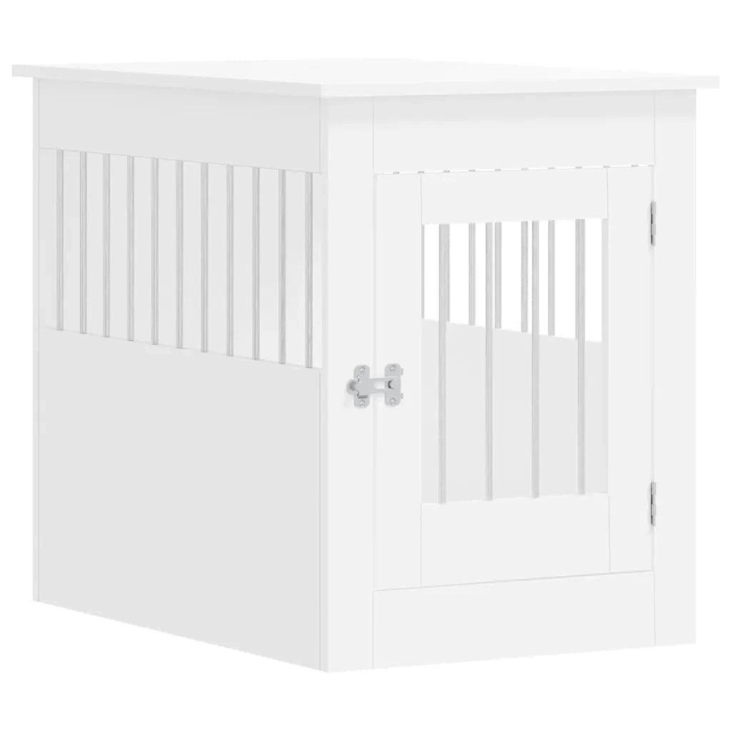 Gabbia Cani da Arredamento Bianca 55x80x68cm Legno Multistrato CFW9202003