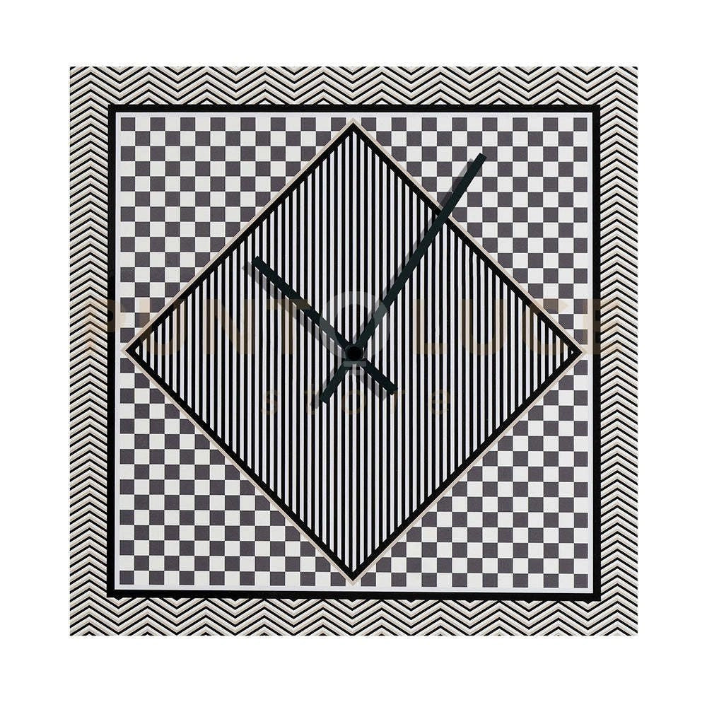 OROLOGIO GRANDE 50X50 DECOR DISEGNO BASIC IN CRISTALLO ACRILICO DECORATO