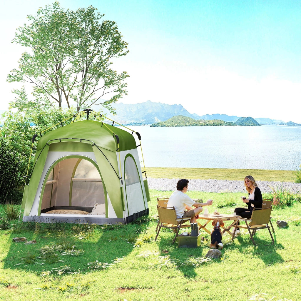 Tenda da giardino pop-up automatica ¨C Minimal ¨C Verde e grigio 240x240x199 cm