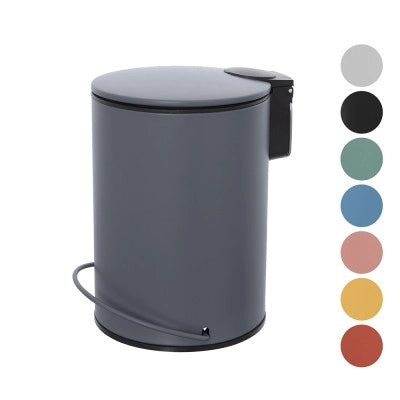 Pattumiera in acciaio 3 litri grigio soft-close con secchio estraibile Spring
