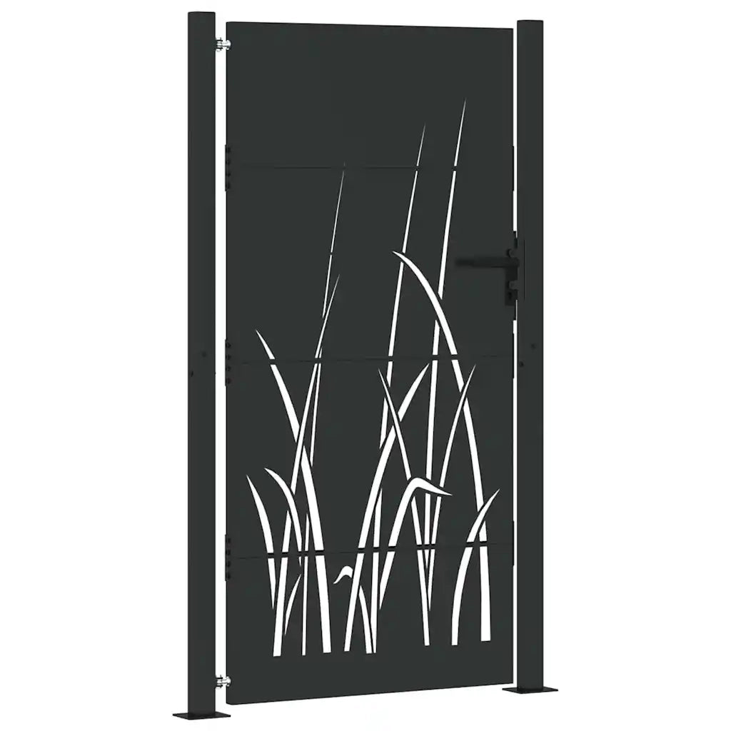 Cancello da giardino con blocco Nero 110 x 180 cm CFW5704252