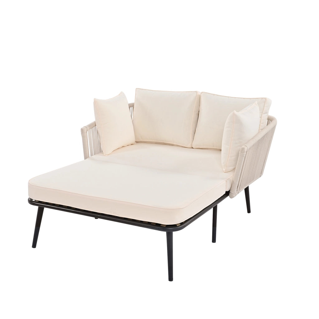 Divano da Giardino con Cuscini ¨C MINIMAL ¨C Beige, Set Lounge Esterno