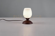 CUP II LAMPADA MARRONE E VETRO CALICE SATINATO H.18CM 1 LUCE ATTACCO E14