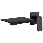 Rubinetto a cascata per lavabo a parete in ottone nero monocomando