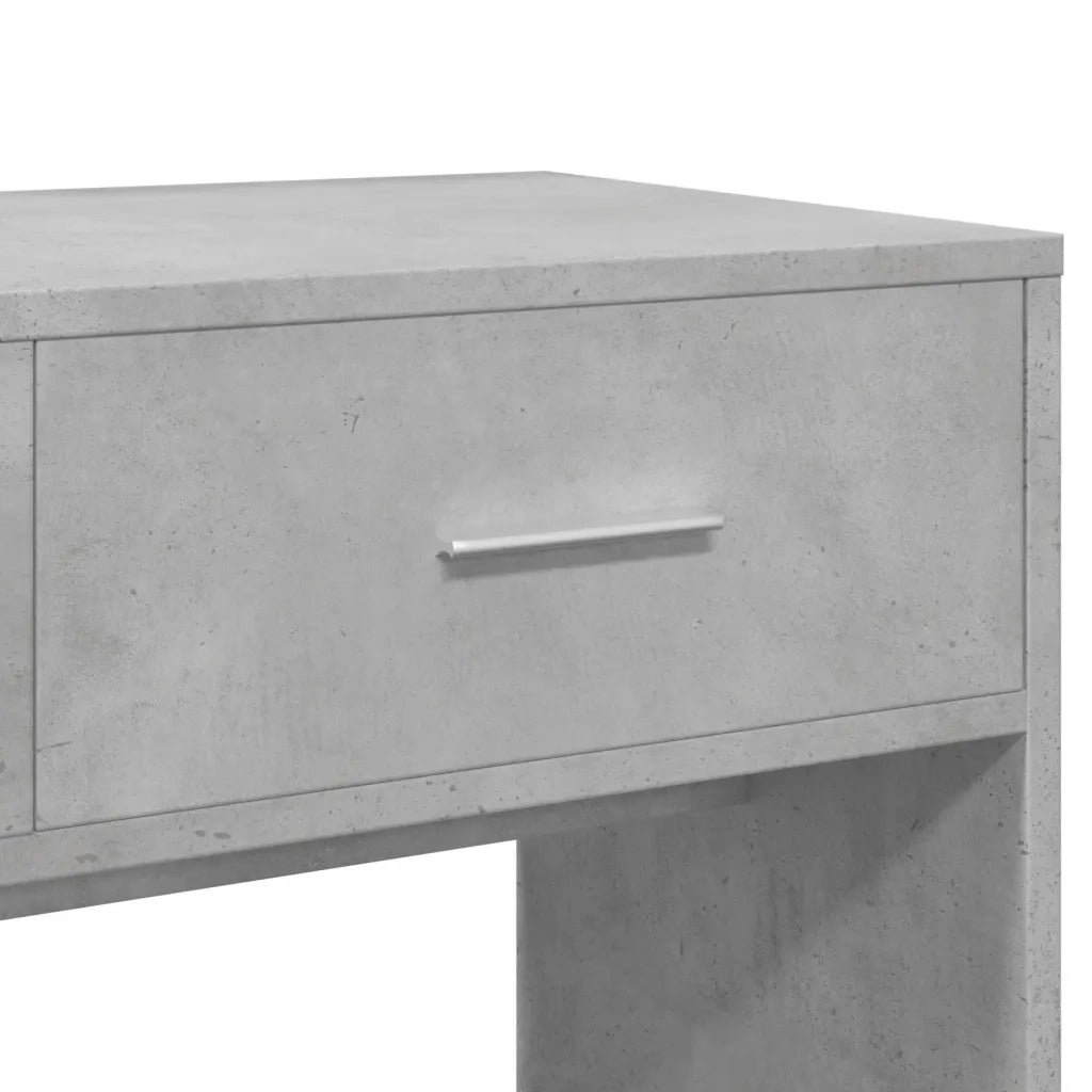 Toeletta | Tavolo da Trucco con Specchio Grigio Cemento 80x39x80 cm