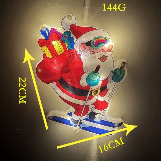 Decorazione di Natale LED, cartone animato decorazione di Natale LED, illuminazione neve, decorazioni esterne [L'uomo di Natale che scende] (batterie non incluse)