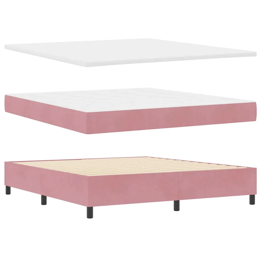 Letto a molle con testiera Rosa 180 x 200 cm Velluto 3342079