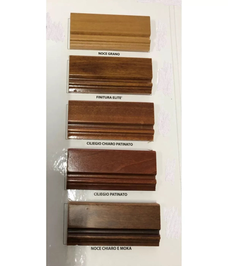 Dispensa arte povera in legno massello 3 ribalte 5 cassetti tinta noce 110x45x140 - Mobili 2G
