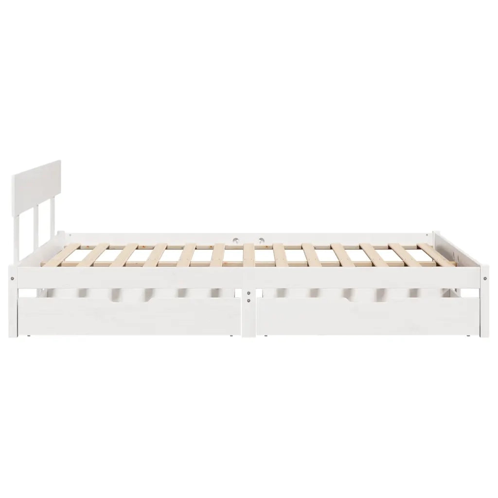 Letto matrimoniale | Letto per adulti | Letto senza Materasso Bianco 120x190 cm Legno Massello di Pino