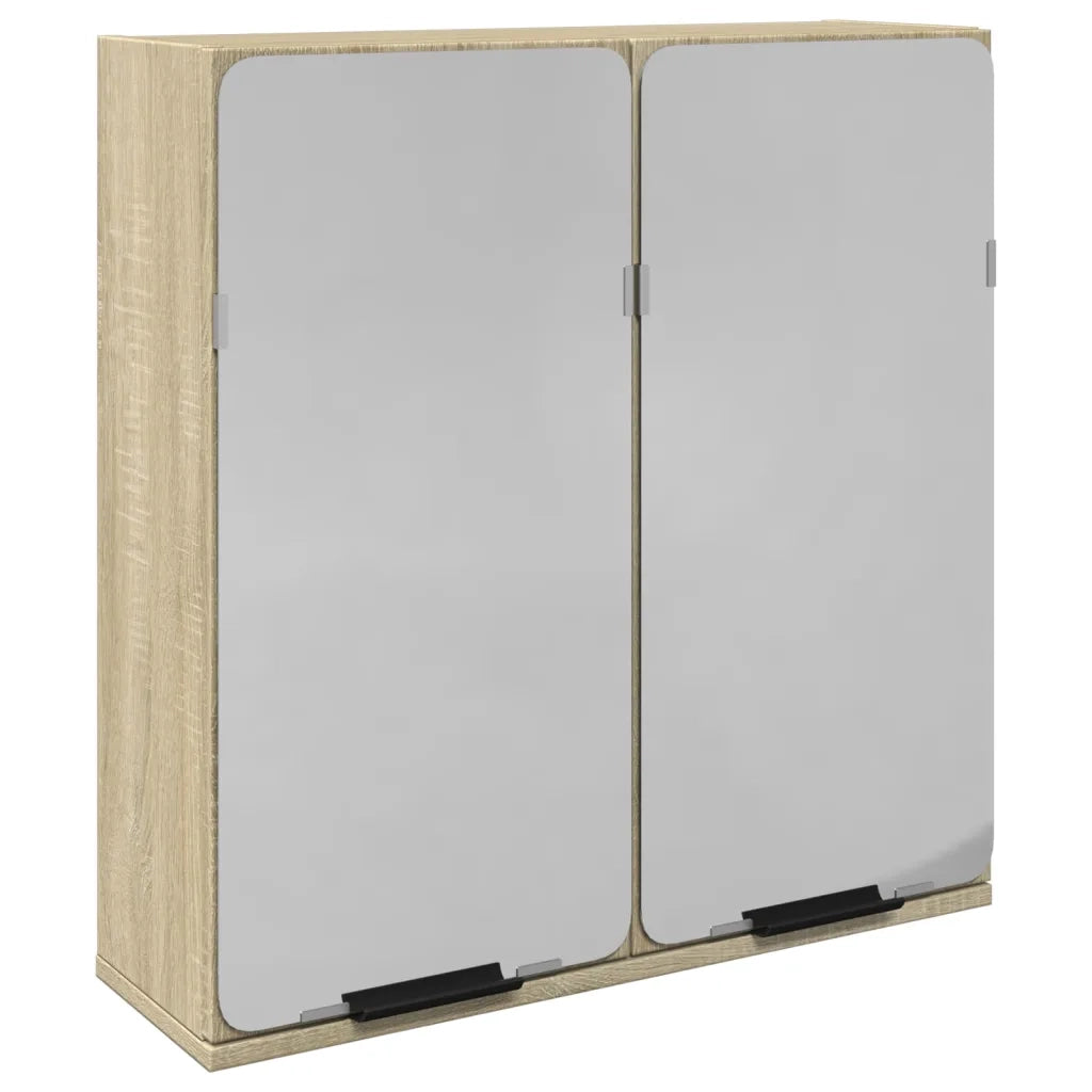 Mobile Bagno con Specchio Rovere Sonoma 64,5x20x66,5 Truciolato 849655