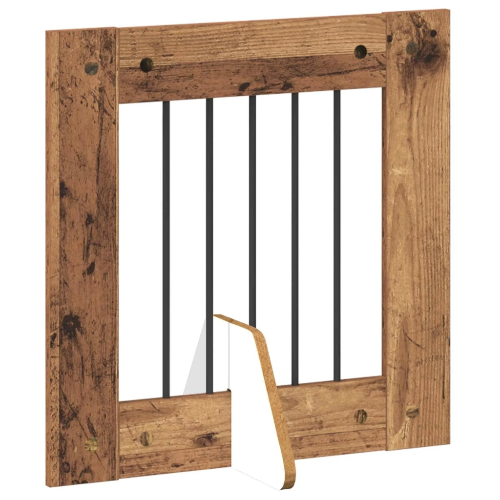 Cancello per cani pieghevole con supporti 6 pcs Legno antico 892161