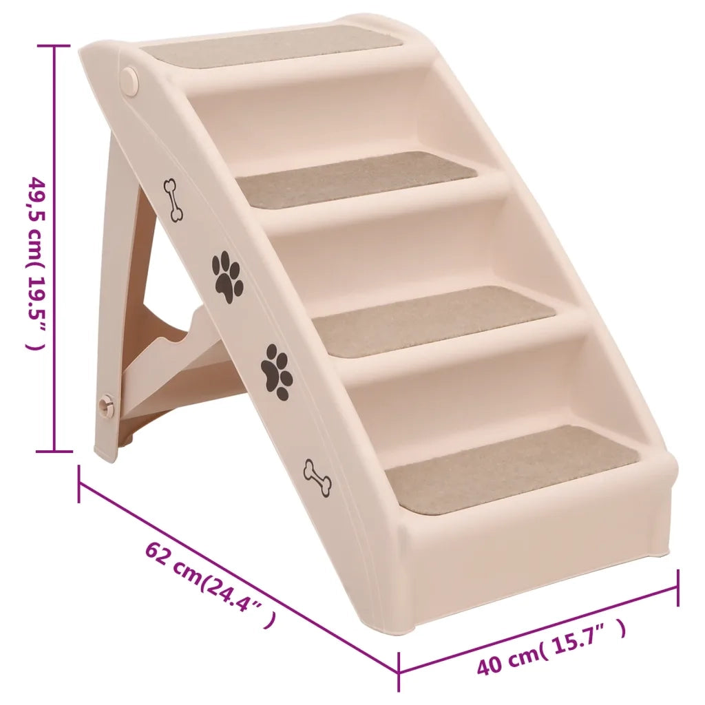 Scala Pieghevole per Cani Crema 62x40x49,5 cm CFW8478525