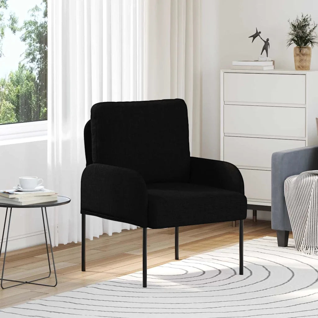 Divano | Divano da soggiorno | Sofa con cuscino 55cm Nero Legno compensato