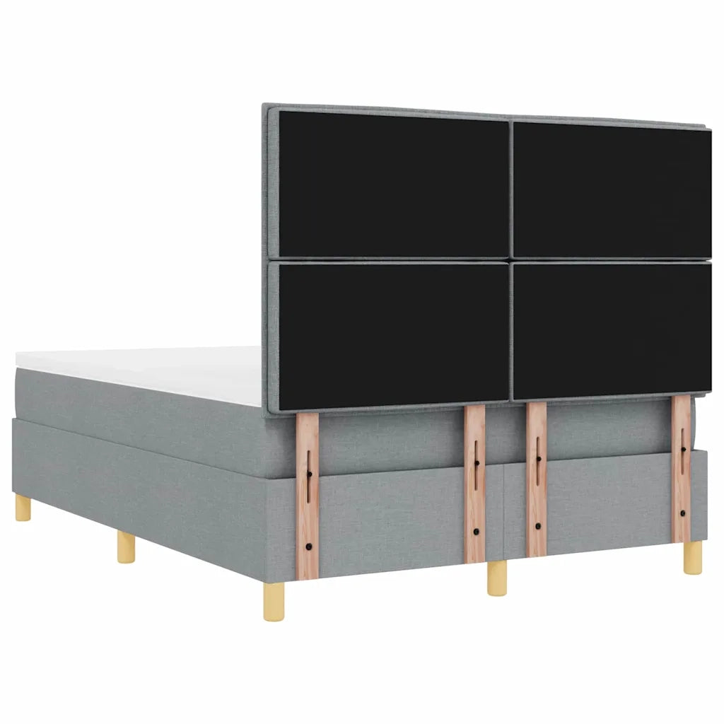Letto a molle con materasso Grigio chiaro 140 x 200 cm Tessuto 3339546