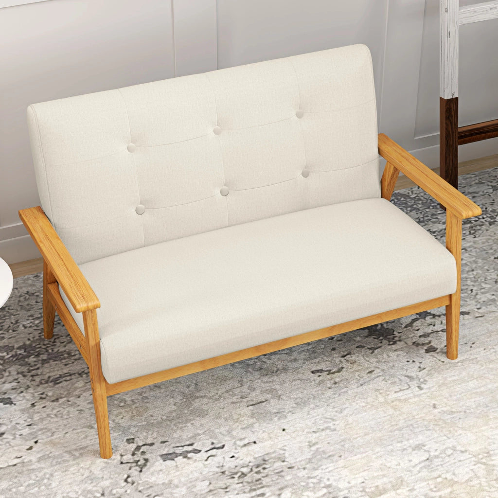 Divano 2 posti ¨C Zephmum ¨C Tessuto beige 115 cm