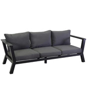 Divano alluminio riverton 3 posti antracite cm 193x78h84
