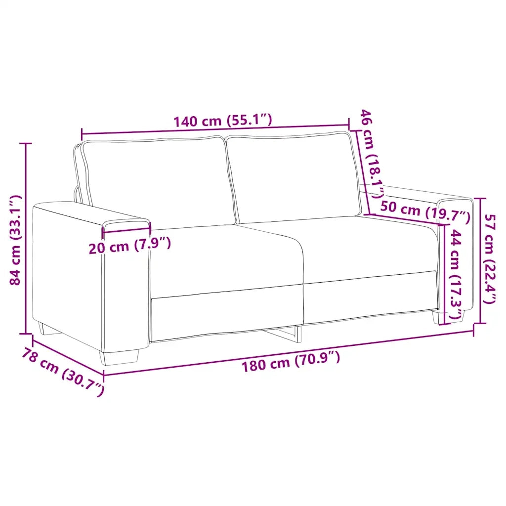 Divano a 2 Posti-Sofa 2 Posti Verde scuro 140 cm in tessuto 924181