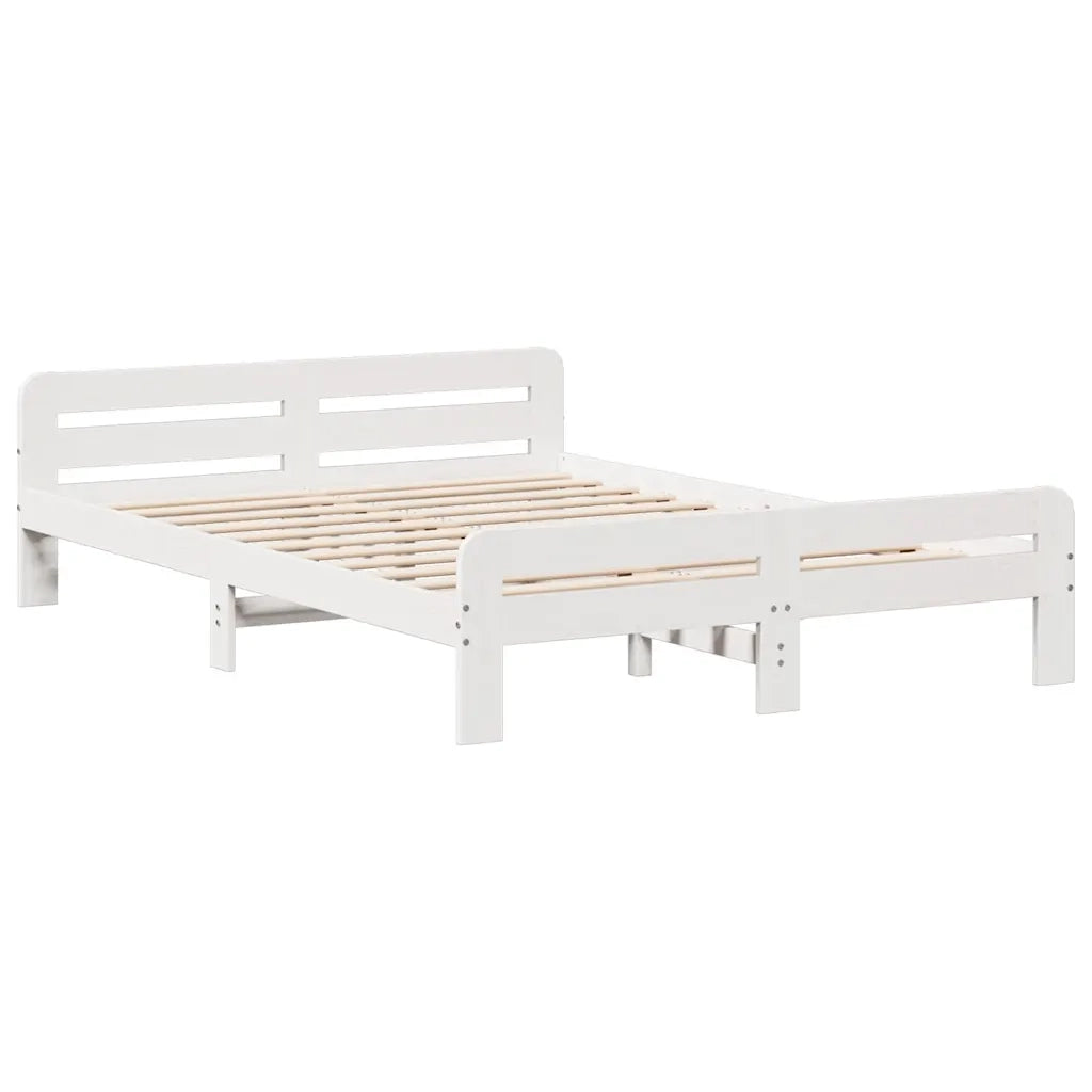 Letto senza Materasso-Struttura Letto Bianco 150x200 cm Legno Massello di Pino 674519