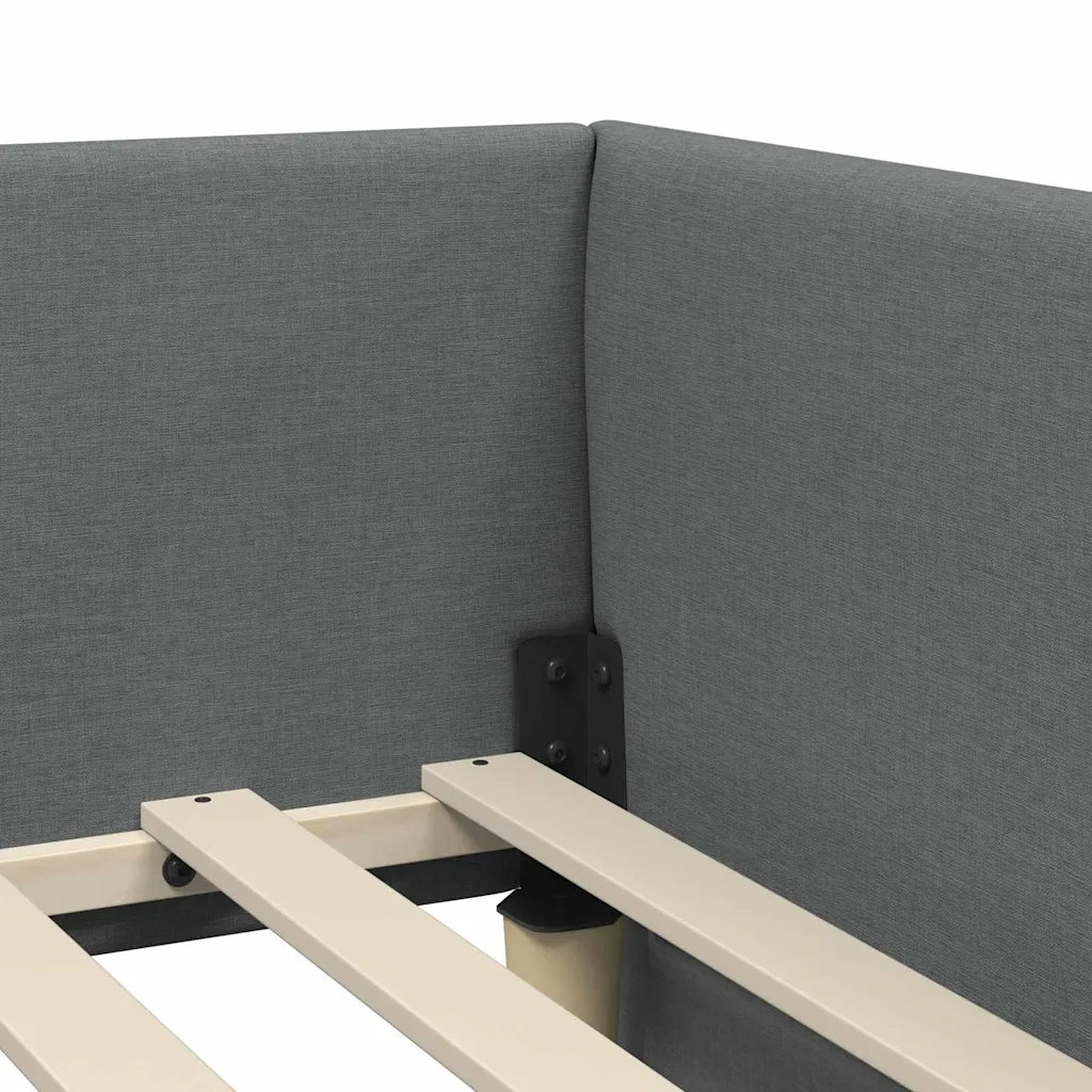Cornice del letto ad angolo Grigio scuro 80 cm x 200 cm Tessuto 42016028