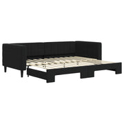 Divano letto | Sof¨¤ letto | Letto singolo Estraibile Nero 90x200 cm in Velluto