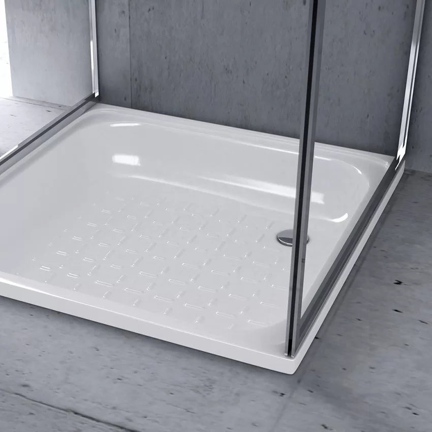 Piatto doccia 80x80 cm in acciaio bianco
