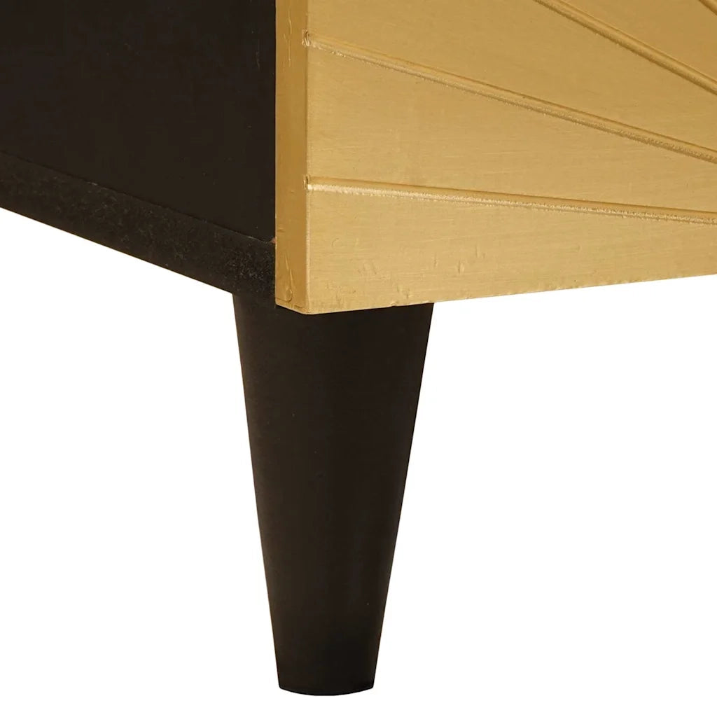 Set di 2 Comodini | Armadio da Notte | Mobiletto da notte Nero e Oro 40 x 33 x 46 cm