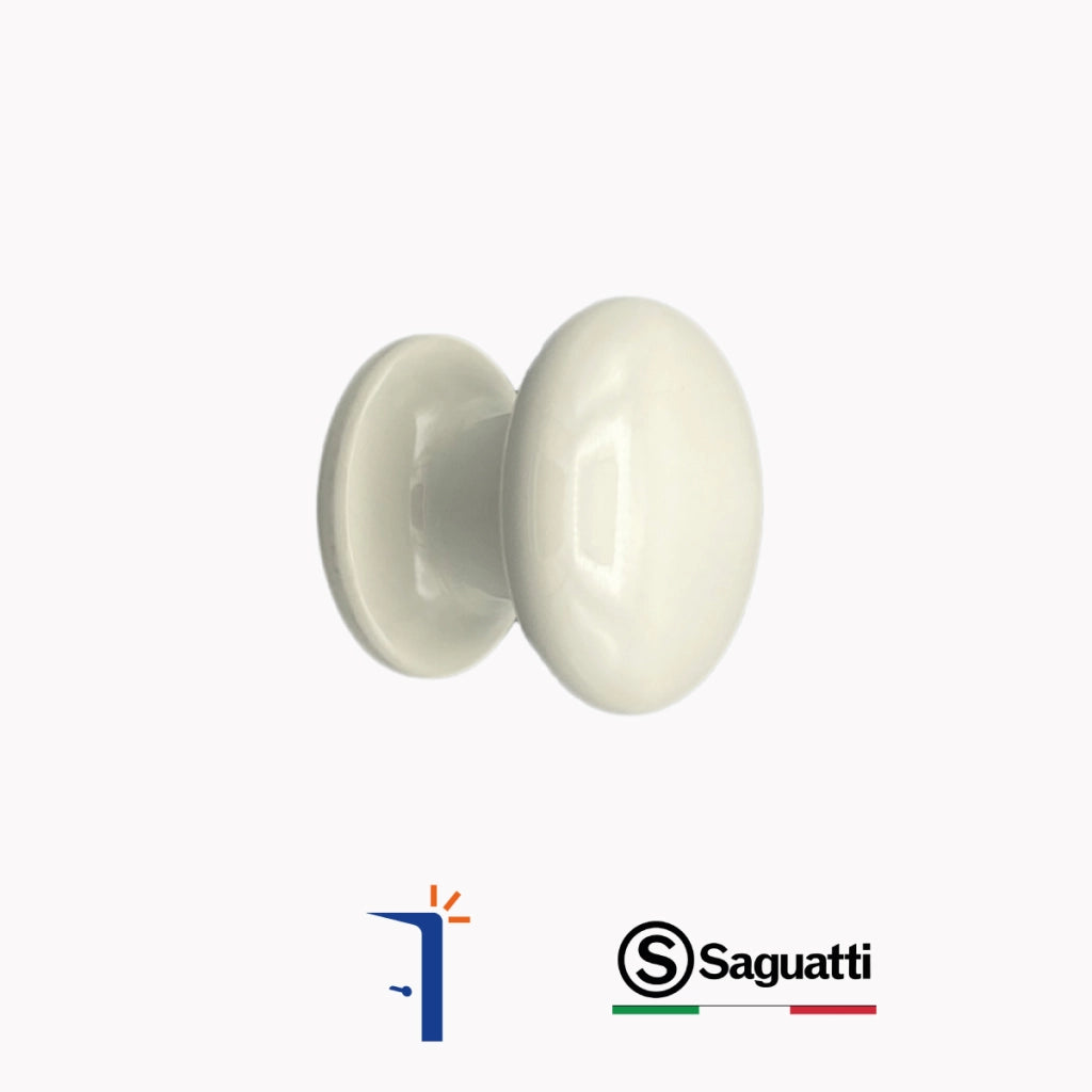 pomolo fisso saguatti 873-70tb in alluminio Ø 70mm avorio per porte e cancelli