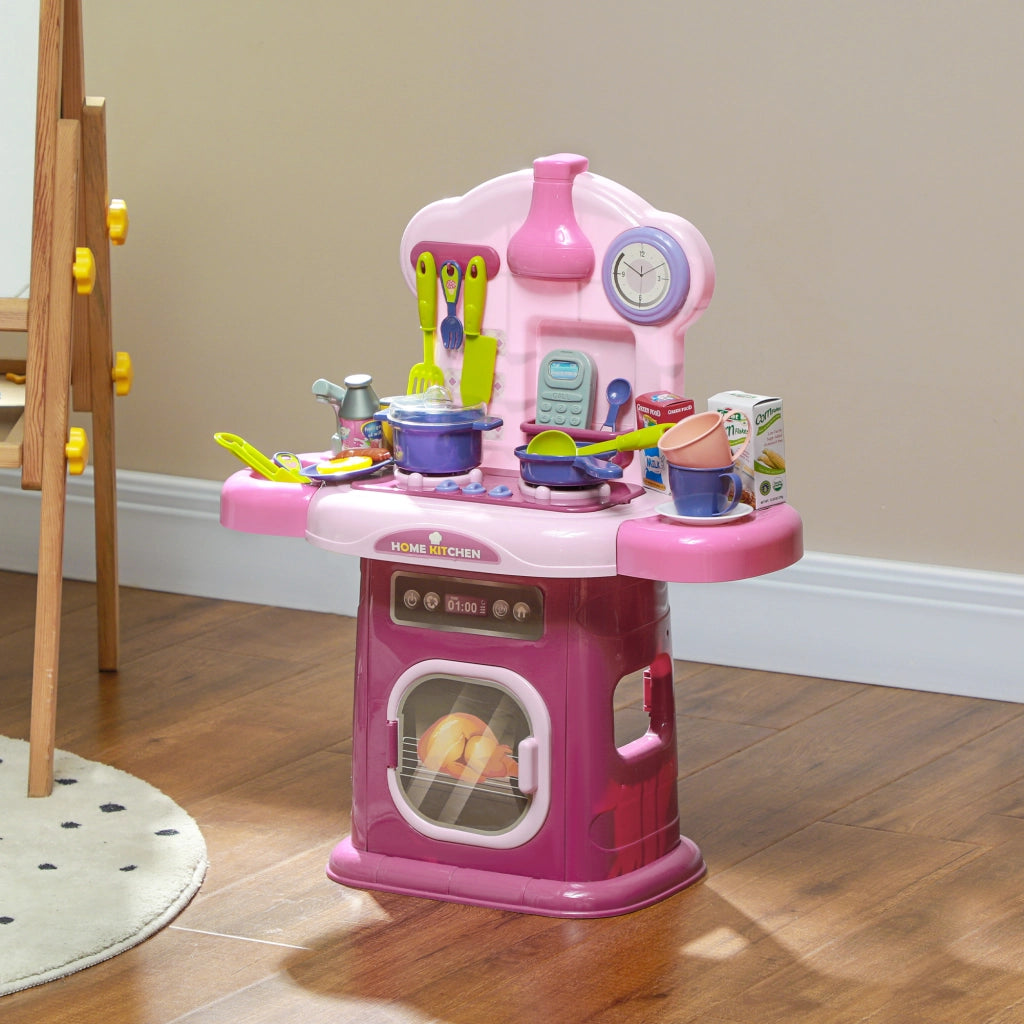 Cucina Giocattolo per Bambini con Accessori ¨C Minimal ¨C Rosa 51x21x60 cm