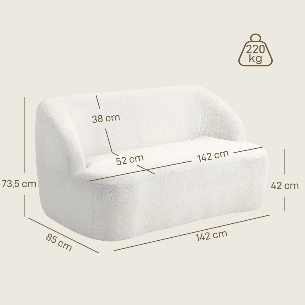 Divano 2 posti ¨C Minimal ¨C crema tessuto morbido