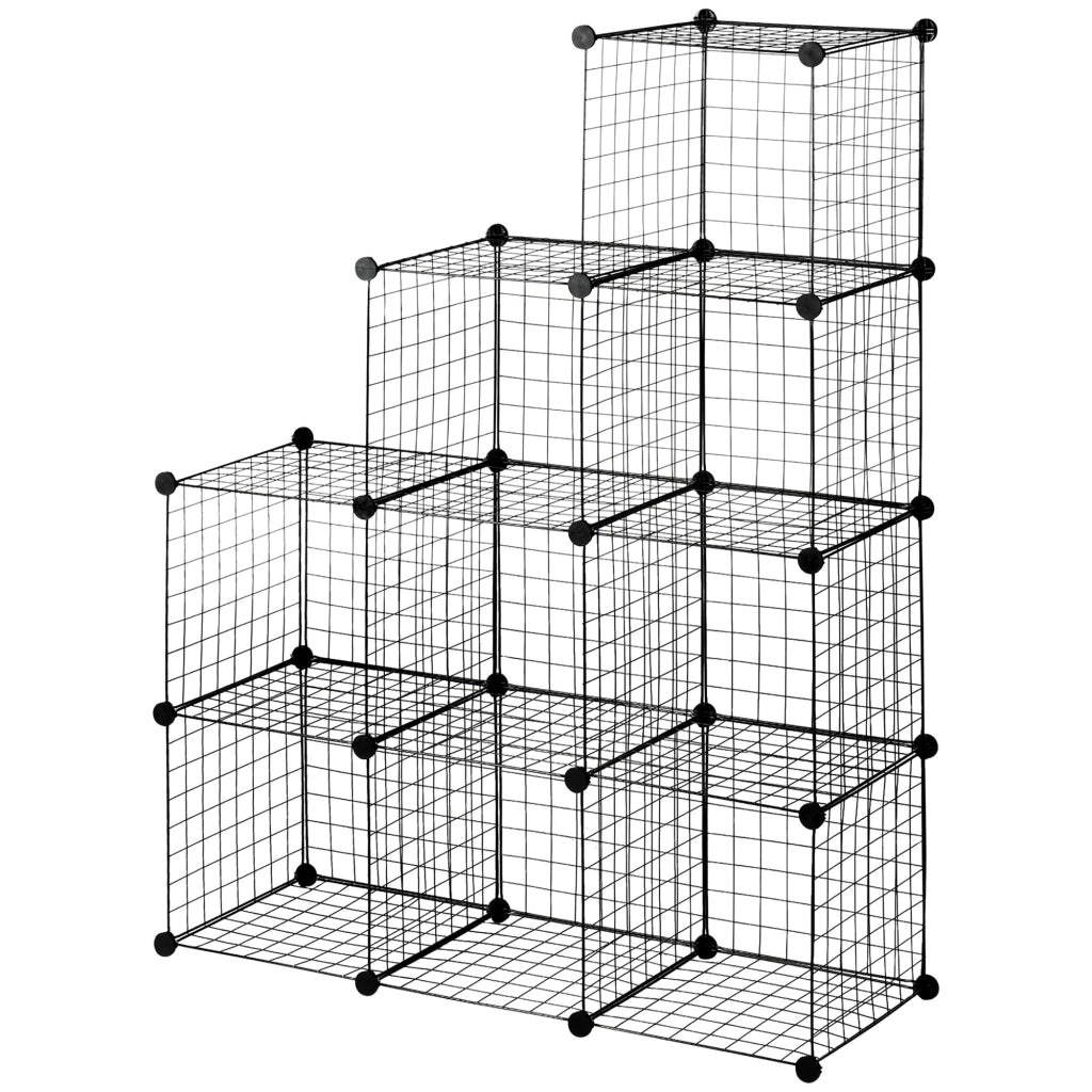 Libreria a Cubi 9 Scomparti ¨C Xylo ¨C Metallo e PP Nero 35x35x35 cm