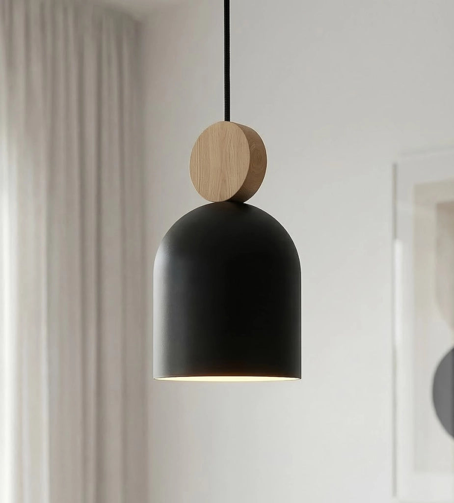 Lampada a sospensione MESI nera legno 3xGU10 Emibig