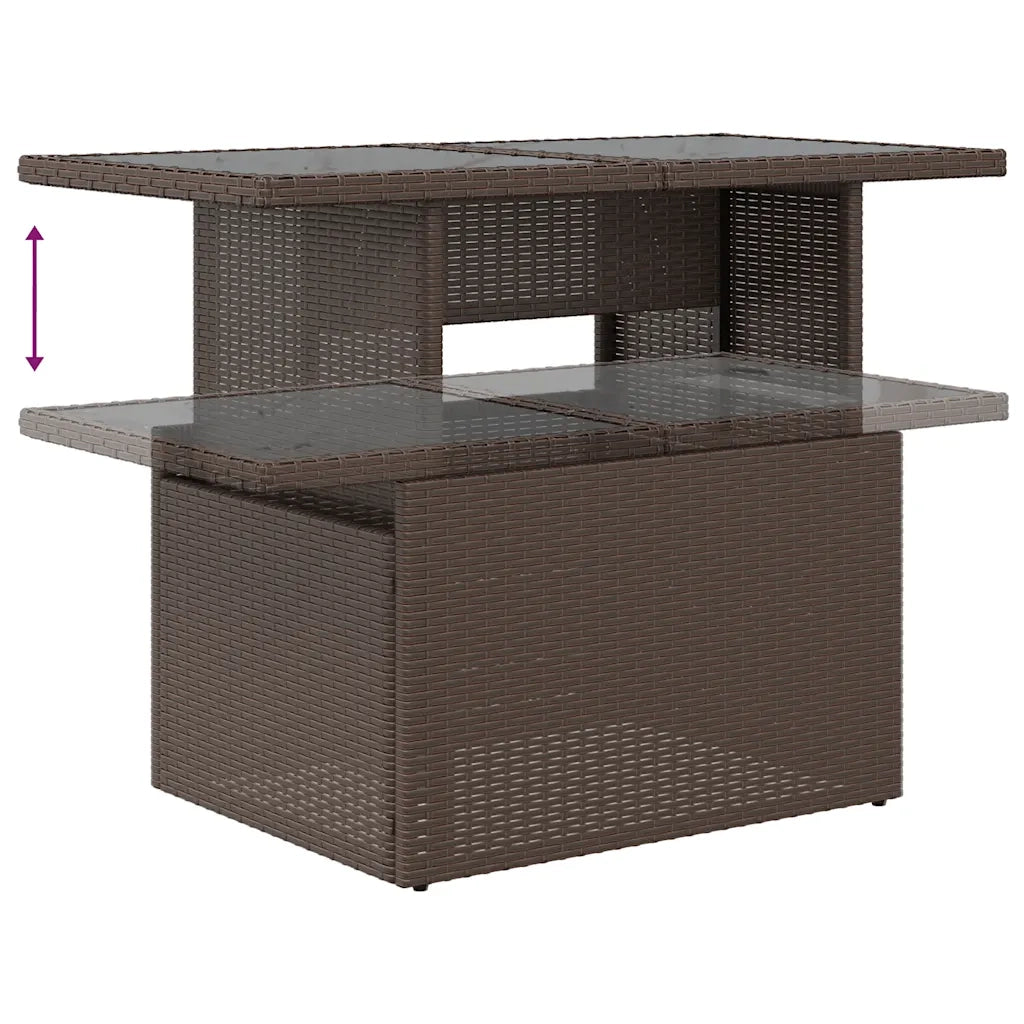 Set Divani da Giardino 8 pz con Cuscini Marrone in Polyrattan 3268693