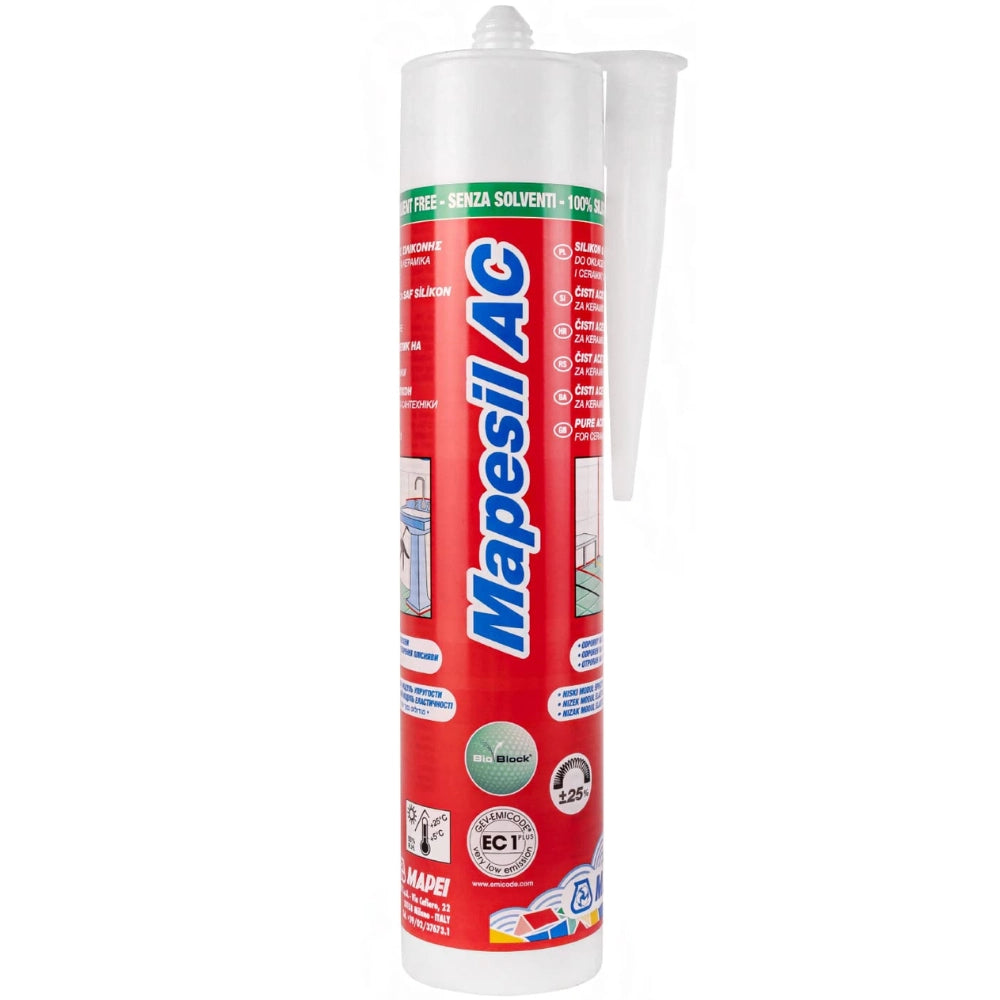 Mapei mapesil ac silicone acetico elastico resistente alla muffa 310 ml 6 pezzi *** colore- manhattan - 110, confezio...