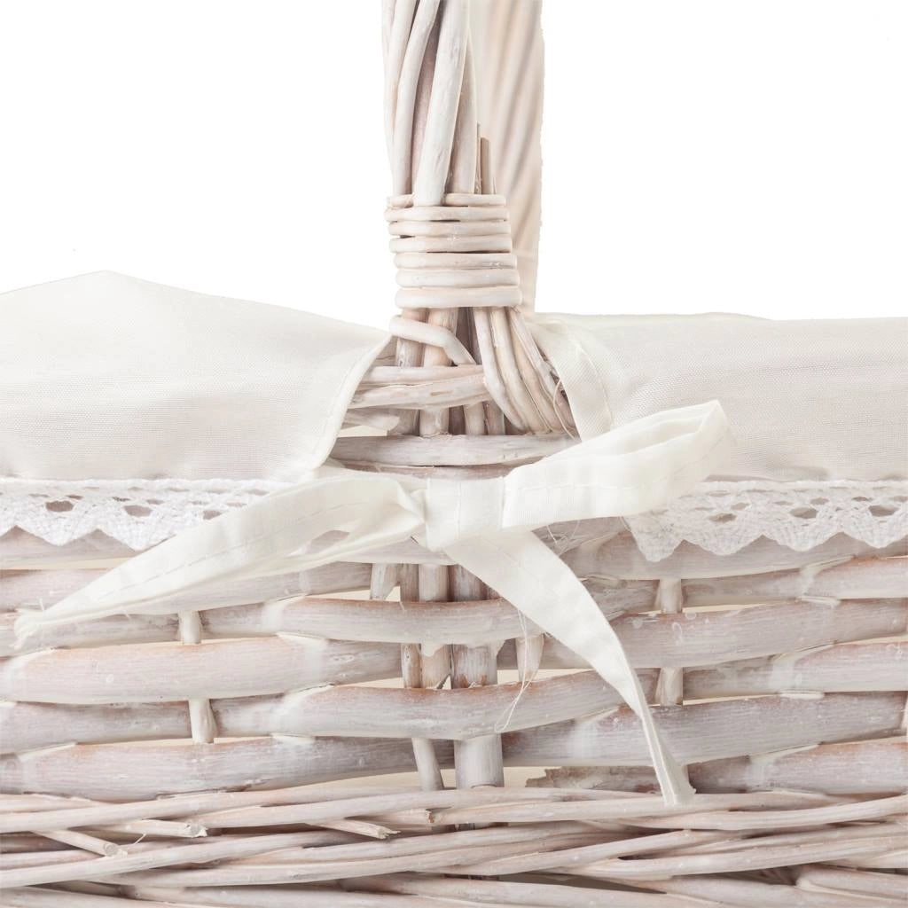 Cestino laccato bianco foderato 50x33x30h