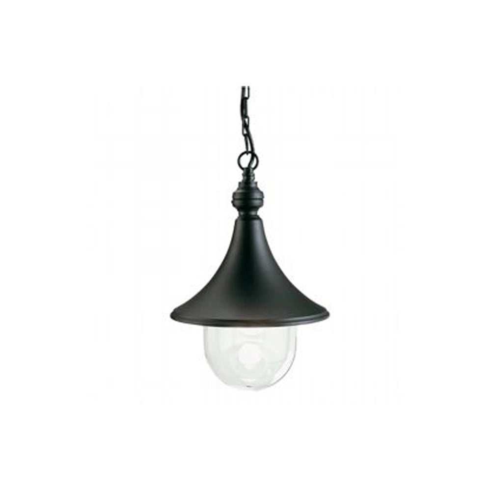 Lampada A Sospensione Da Esterno Lampara Alluminio E Termoplastica Nero 1 Luce E27