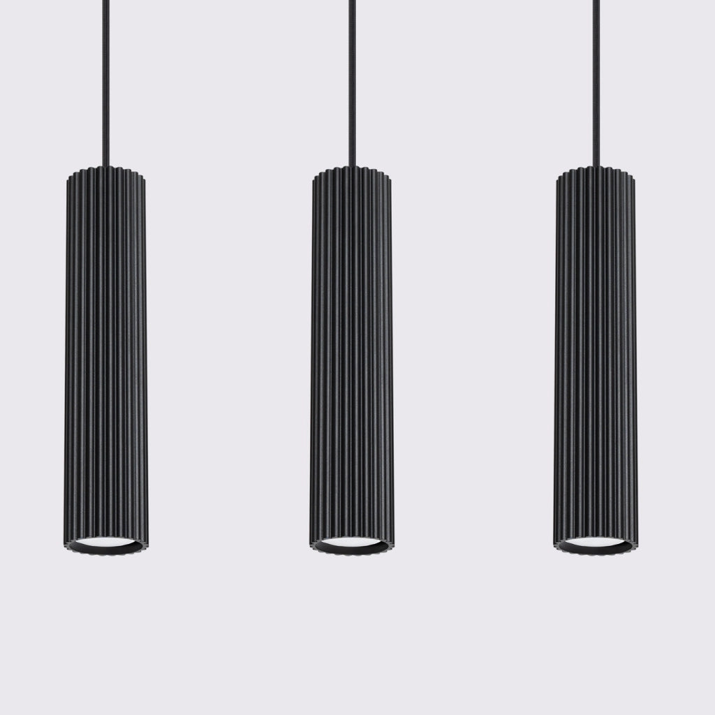 Lampada a sospensione KARBON 3L nero