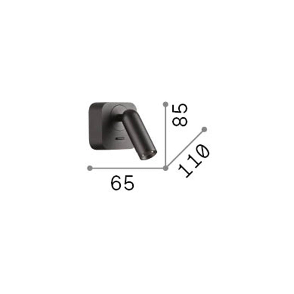Applique Moderna Bean Square Metallo Cromo Led 3W 3000K Luce Calda